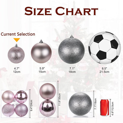 12CM Weihnachtskugeln Christbaumkugeln 4er Set Bruchsicher