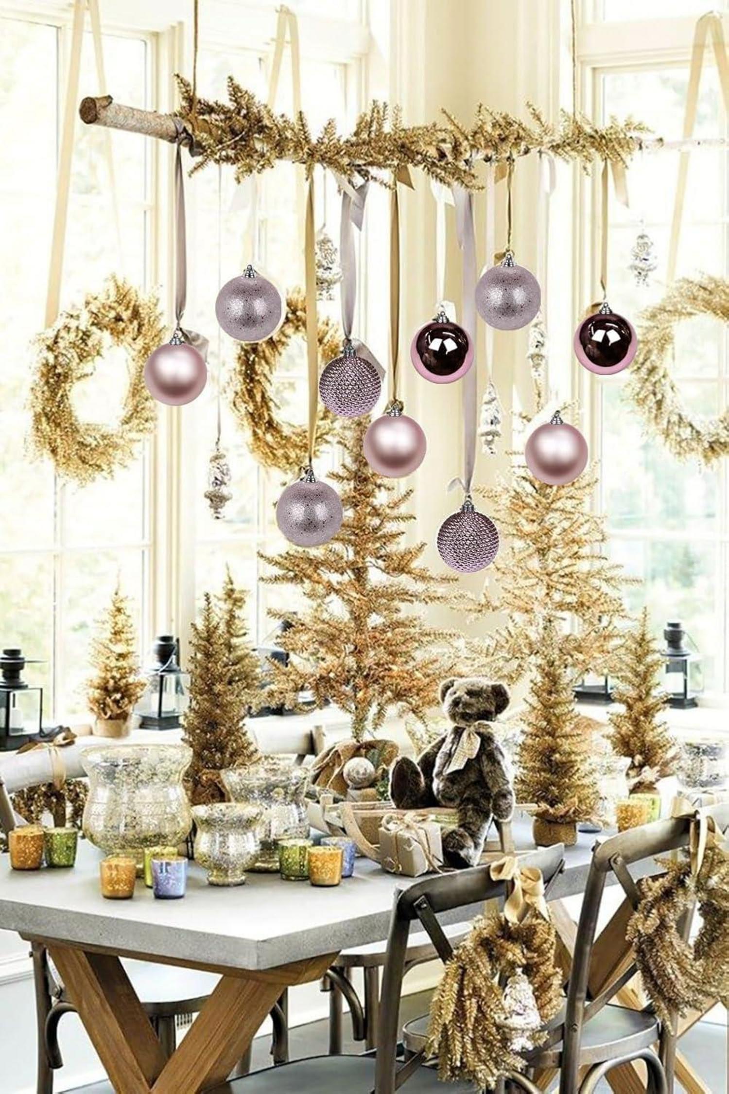 Weihnachtskugeln Christbaumkugeln Bruchsicher 4er Set 12CM