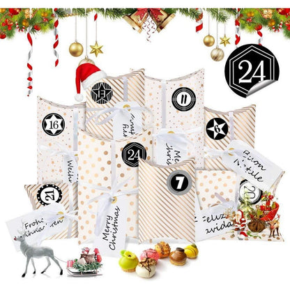 Adventskalender Box Kraftpapier 24STK DIY Weihnachtskalender