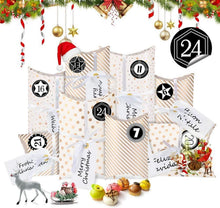 Adventskalender Kraftpapier Weihnachtsbox DIY Geschenk Schachtel 24STK
