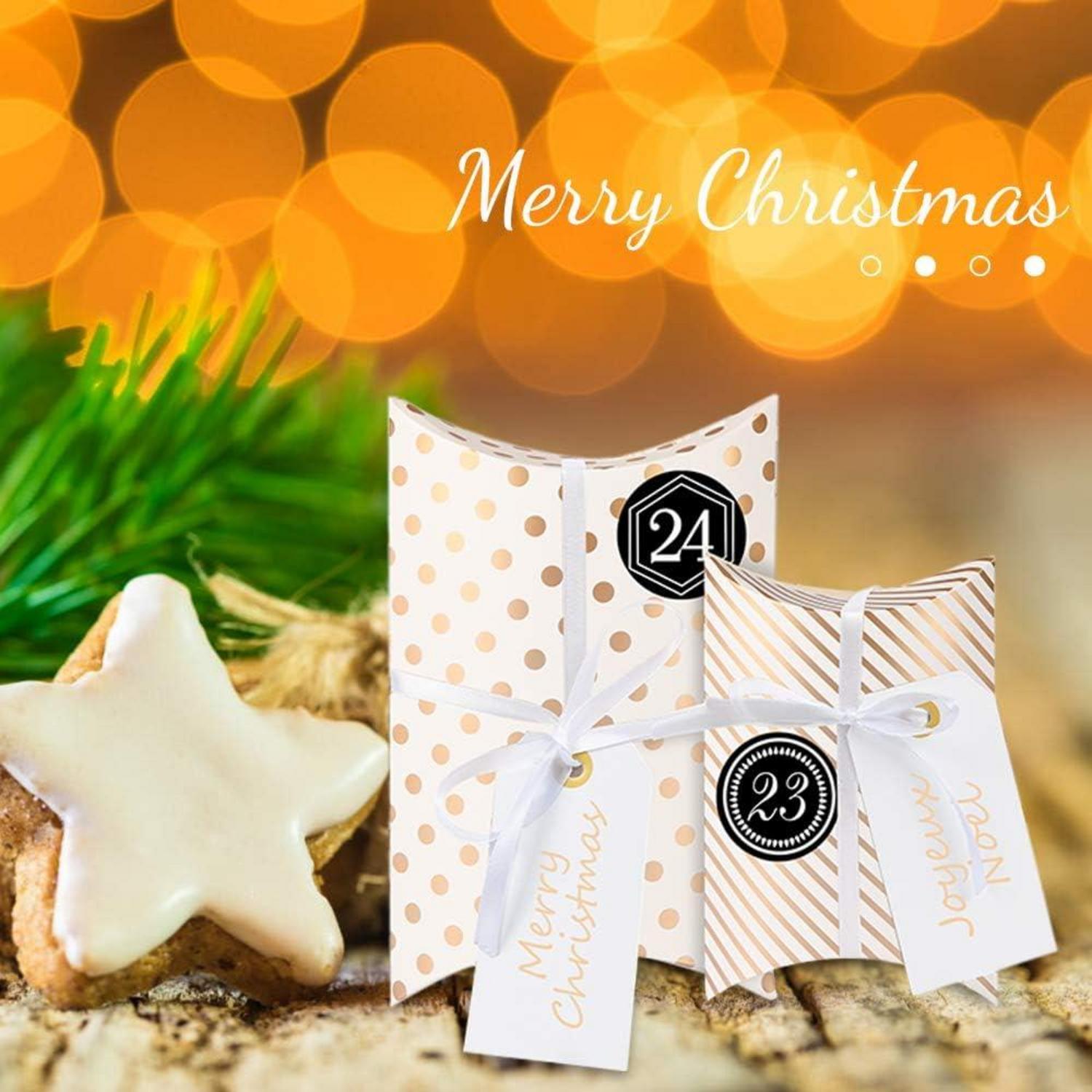 Adventskalender zum Befüllen Kraftpapier Weihnachten DIY 24STK