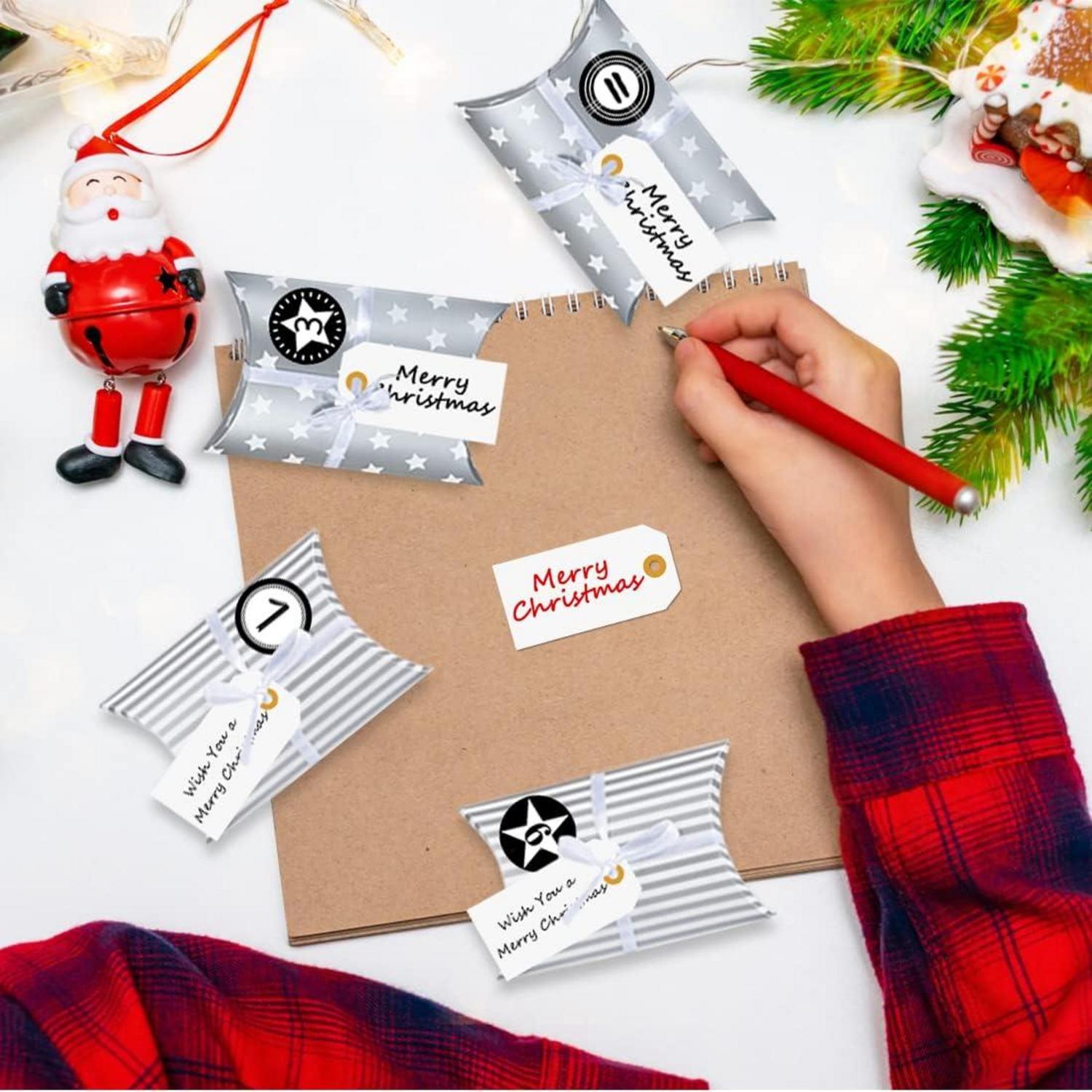 Adventskalender zum Befüllen 2024 DIY mit 24 Silber Tüten und