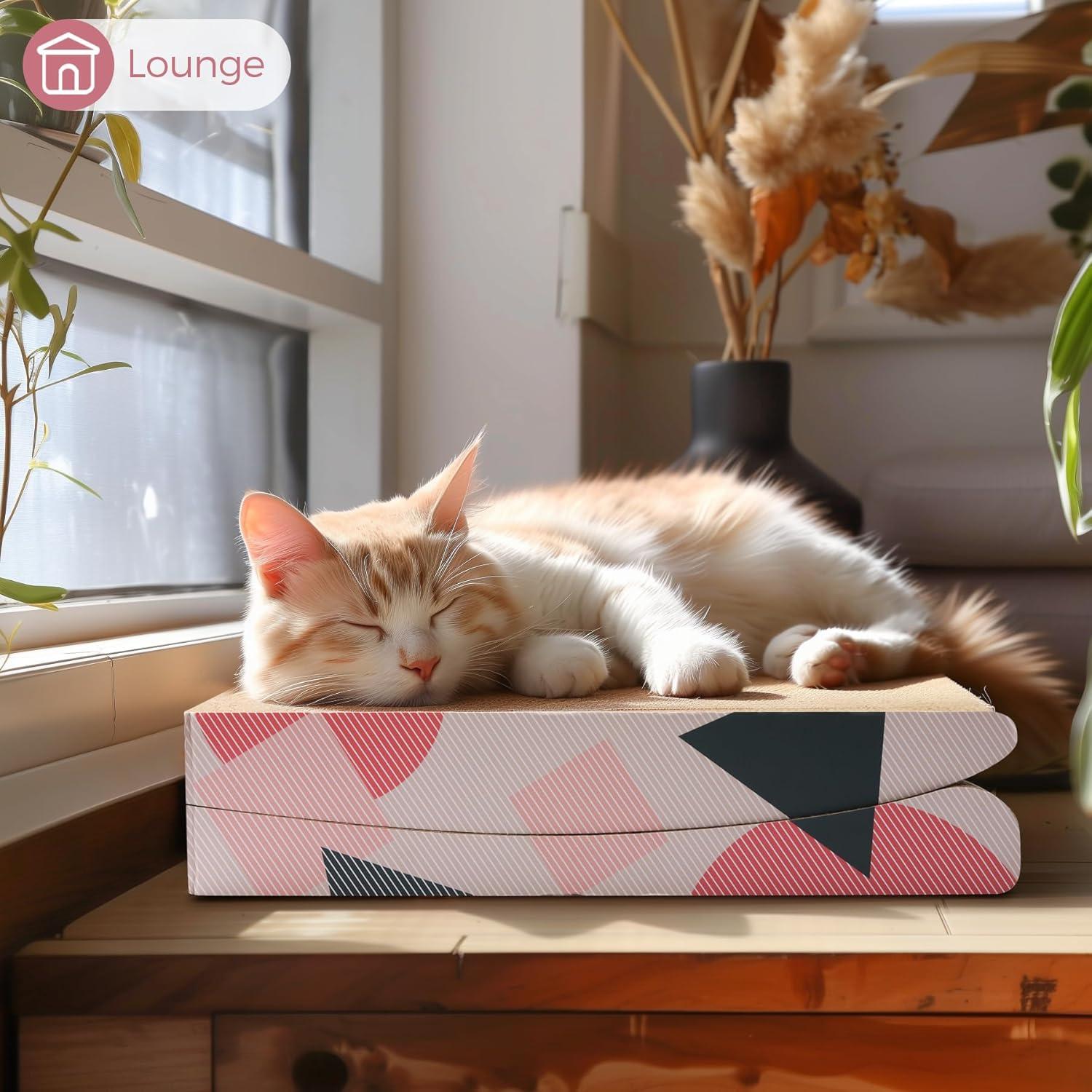 Kratzmatte für Katzen, Recycelbare Wellpappe, Lounge Spielzeug 88x25x10cm