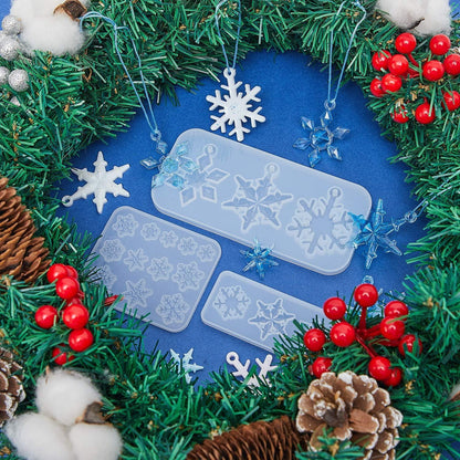 3er Set Schneeflocken Silikonformen Weihnachten DIY Epoxidharz Geschenk