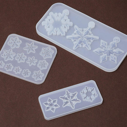 Schneeflocken Silikonformen Weihnachten Harzformen DIY Geschenk Transparent