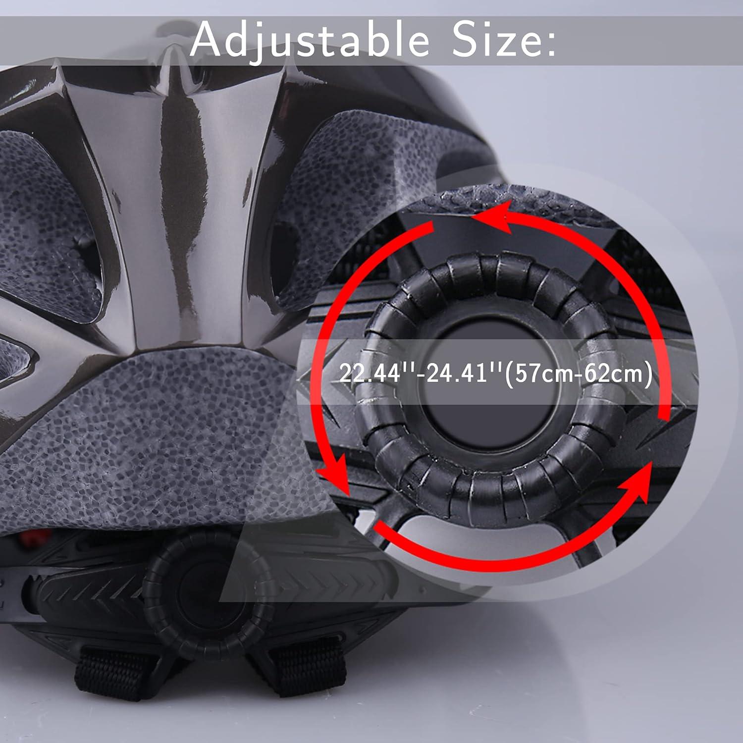 Shinmax Fahrradhelm mit Visier Abnehmbarer EPS Körper PC Schale 18 Lüftungslöcher 57-62cm