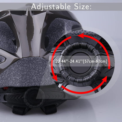 Shinmax Fahrradhelm mit Visier Abnehmbarer EPS Körper PC Schale 18 Lüftungslöcher 57-62cm