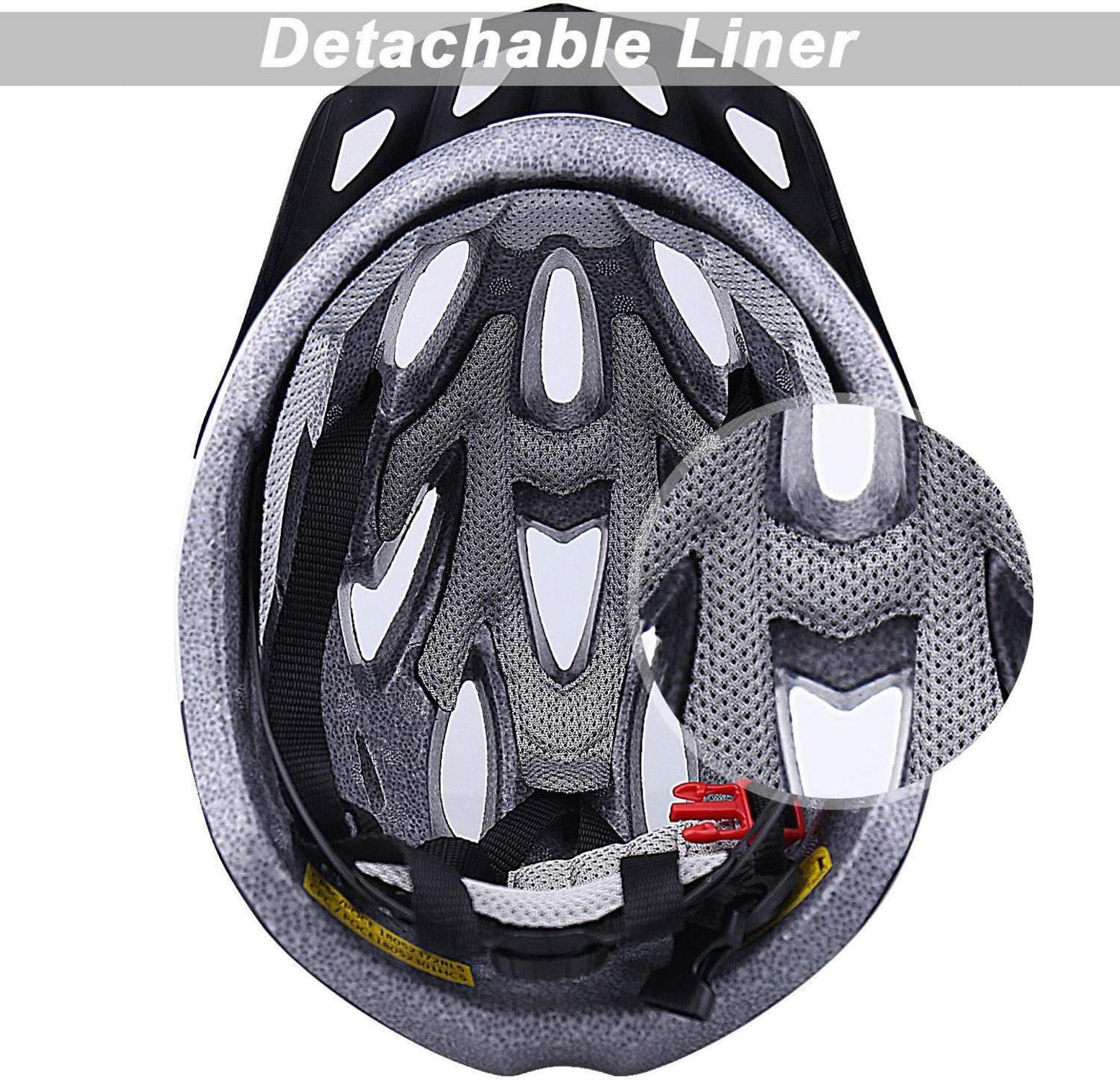 Shinmax Fahrradhelm mit Visier abnehmbar MTB Helm 18 Belüftungsöffnungen 57-62cm