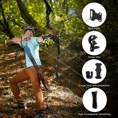REAWOW Recurvebogen Set 30/40LBS Bogenschießen Pfeil und Bogen 51 Zoll Sportbogen Langbogen