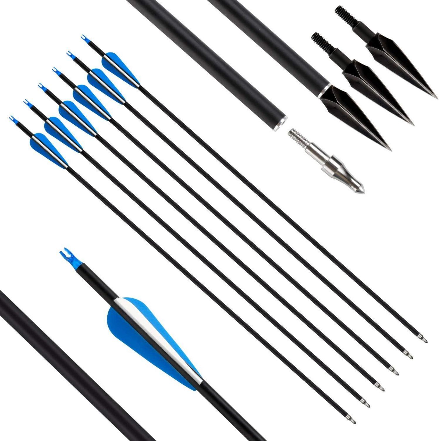 30-40LBS REAWOW Recurvebogen Set mit Carbonpfeilen 51 Zoll für Erwachsene
