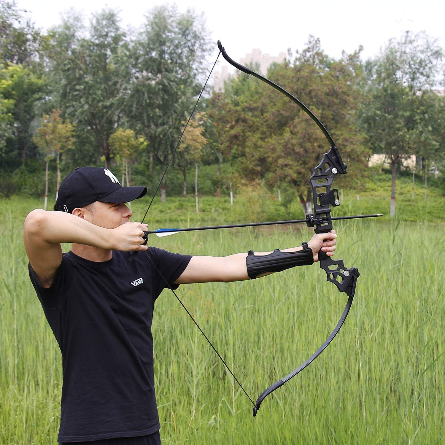 30-40LBS REAWOW Recurvebogen Set mit Carbonpfeilen 51 Zoll für Erwachsene