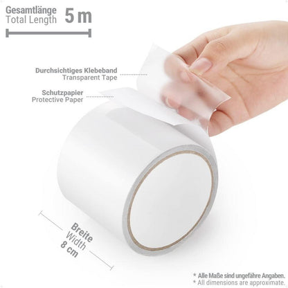 Zelt Klebeband 5M x 8CM Wasserdicht Transparent Reparaturband Professionell