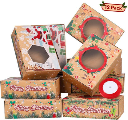Cabilock Weihnachts Kekskästen Boxen Geschenkbox Karton Plätzchen Set
