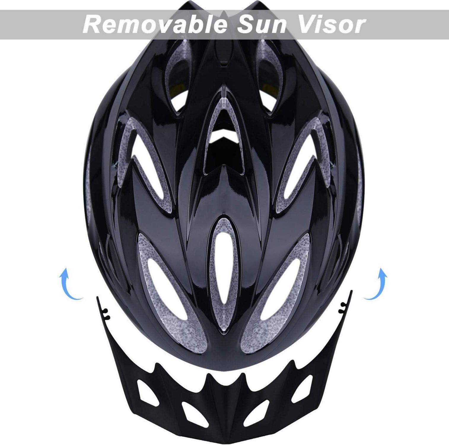 Fahrradhelm mit abnehmbarem Visier und 18 Lüftungslöchern - Schwarz