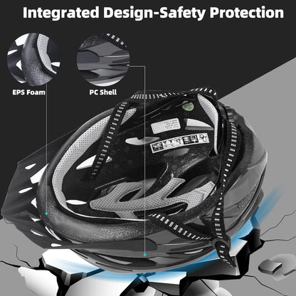 Shinmax Fahrradhelm mit abnehmbarem Visier für Erwachsene Unisex 18 Belüftungsöffnungen pacific-blau