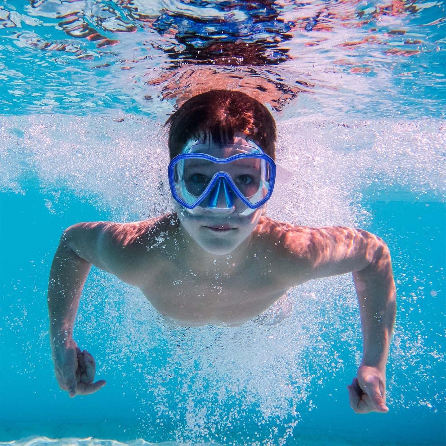 Kinder Taucherbrille Tauchmaske Anti-Leck Schwimmbrille Blau