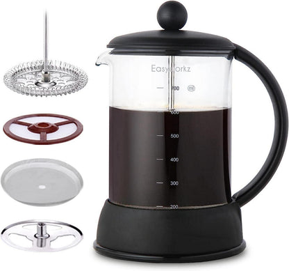 French Press Kaffeebereiter Borosilikatglas 800ml Presskanne