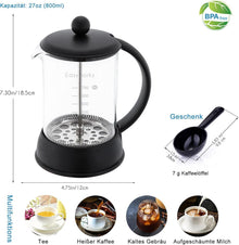 Eclipse 800ml French Press Kaffeebereiter Borosilikatglas