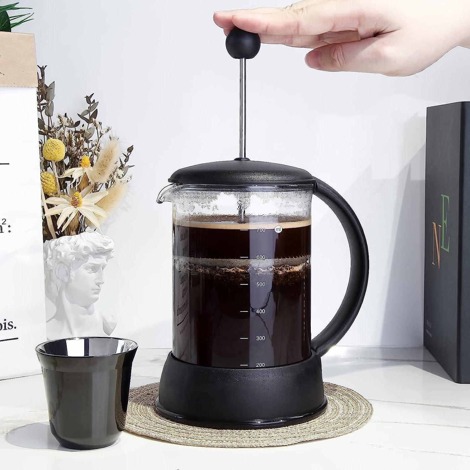 Großer 800ml French Press Kaffeebereiter mit Borosilikatglas