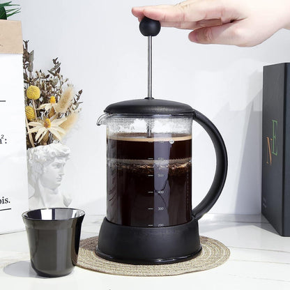 Großer 800ml French Press Kaffeebereiter mit Borosilikatglas
