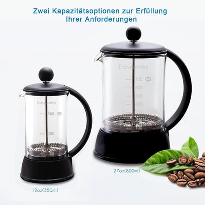 French Press Kaffeepresse Borosilikatglas 800ml Schwarz