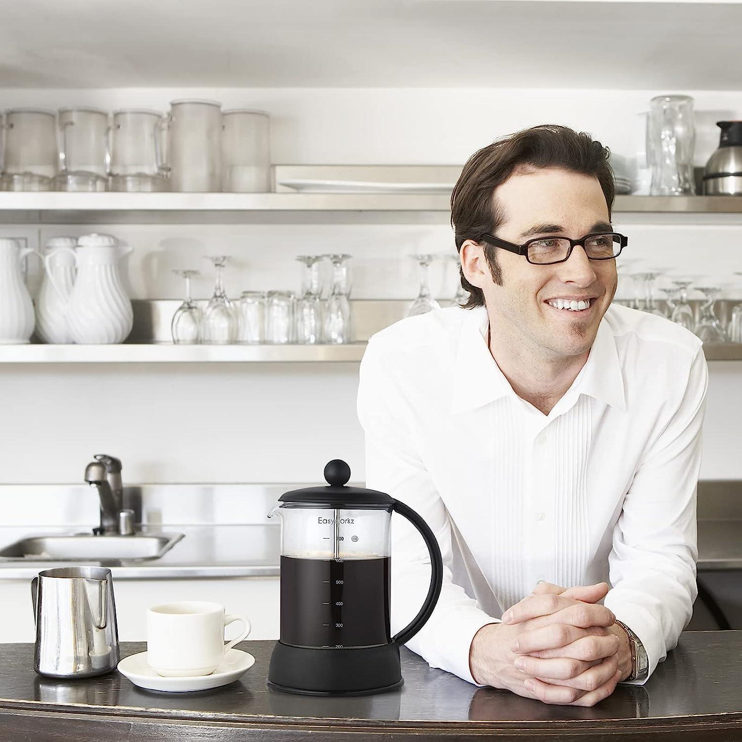 Großer 800ml French Press Kaffeebereiter mit Borosilikatglas