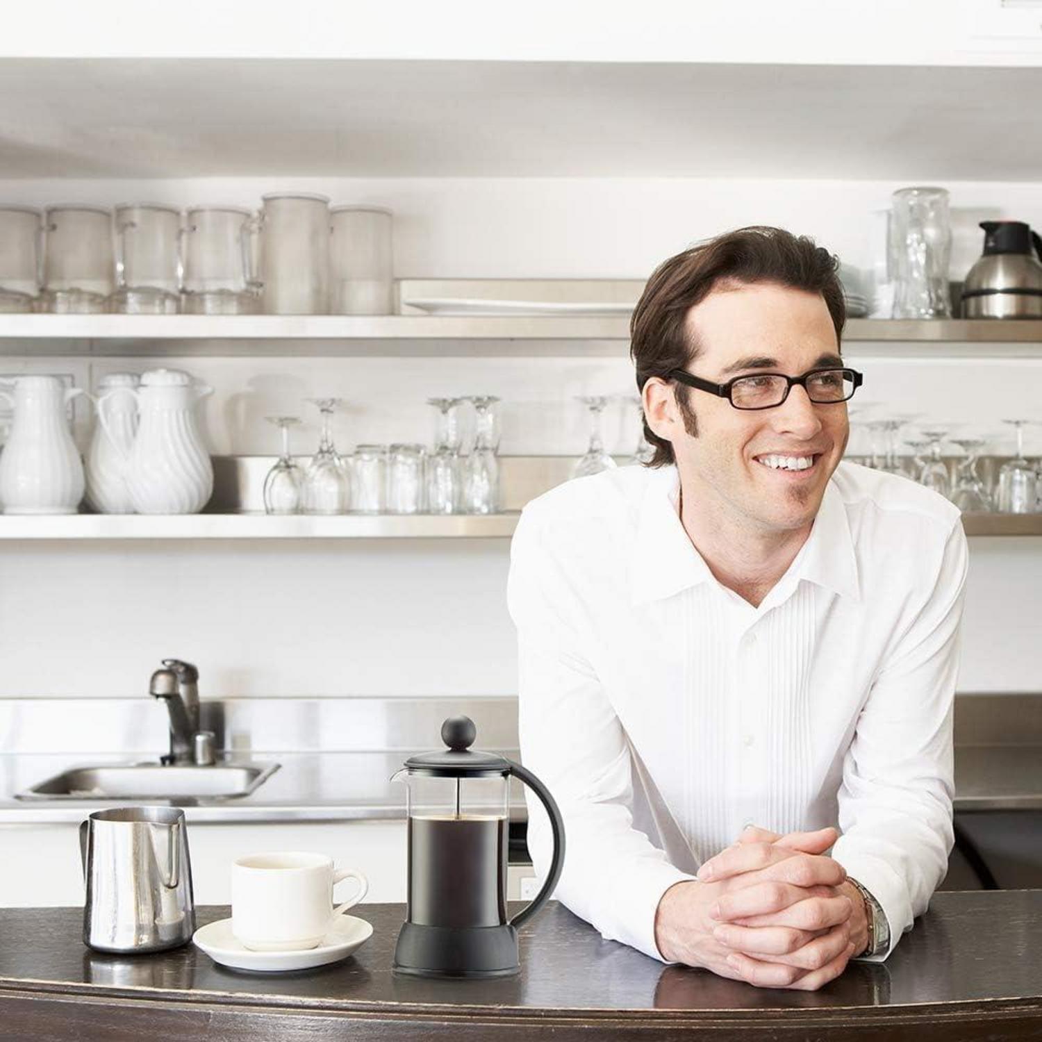 French Press Kaffeekanne 350 ml Borosilikatglas Kaffeepresse