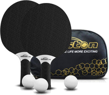 Senston Tischtennisschläger Set mit 3 Bällen Gummi Schwarz