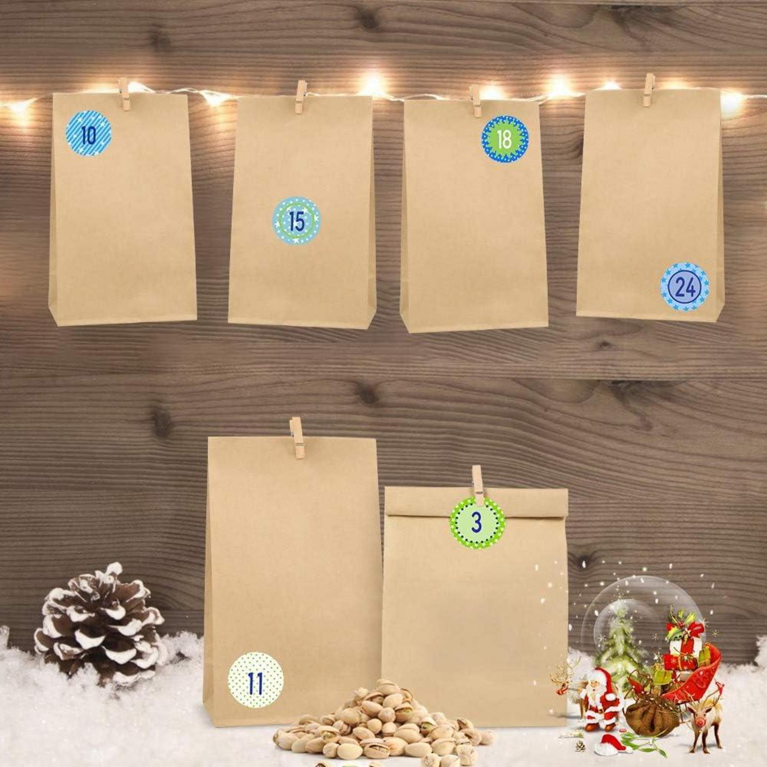 Adventskalender Kraftpapiertüten 24 Diy Basteln Befüllen