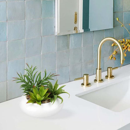 Kunstpflanze Künstliche Sukkulenten Arrangement im Keramiktopf 18 cm