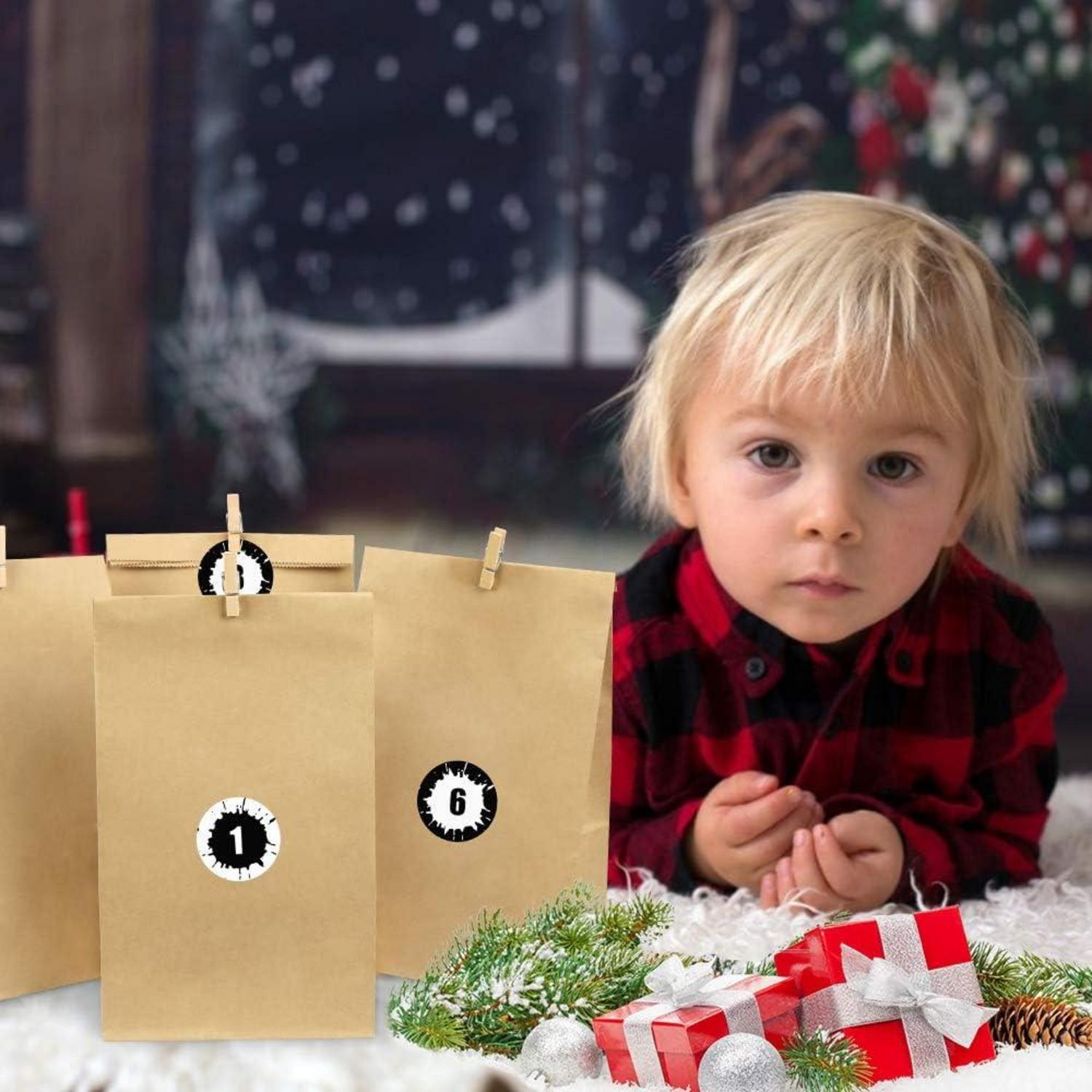 Adventskalender Kraftpapiertüten DIY für Kinder Basteln Befüllen