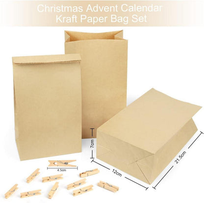 Adventskalender Kraftpapiertüten Weihnachtskalender DIY Waldtiere