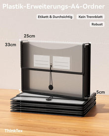 A4 Kunststoff-Aktenordner 6 cm erweiterbar 3er Set
