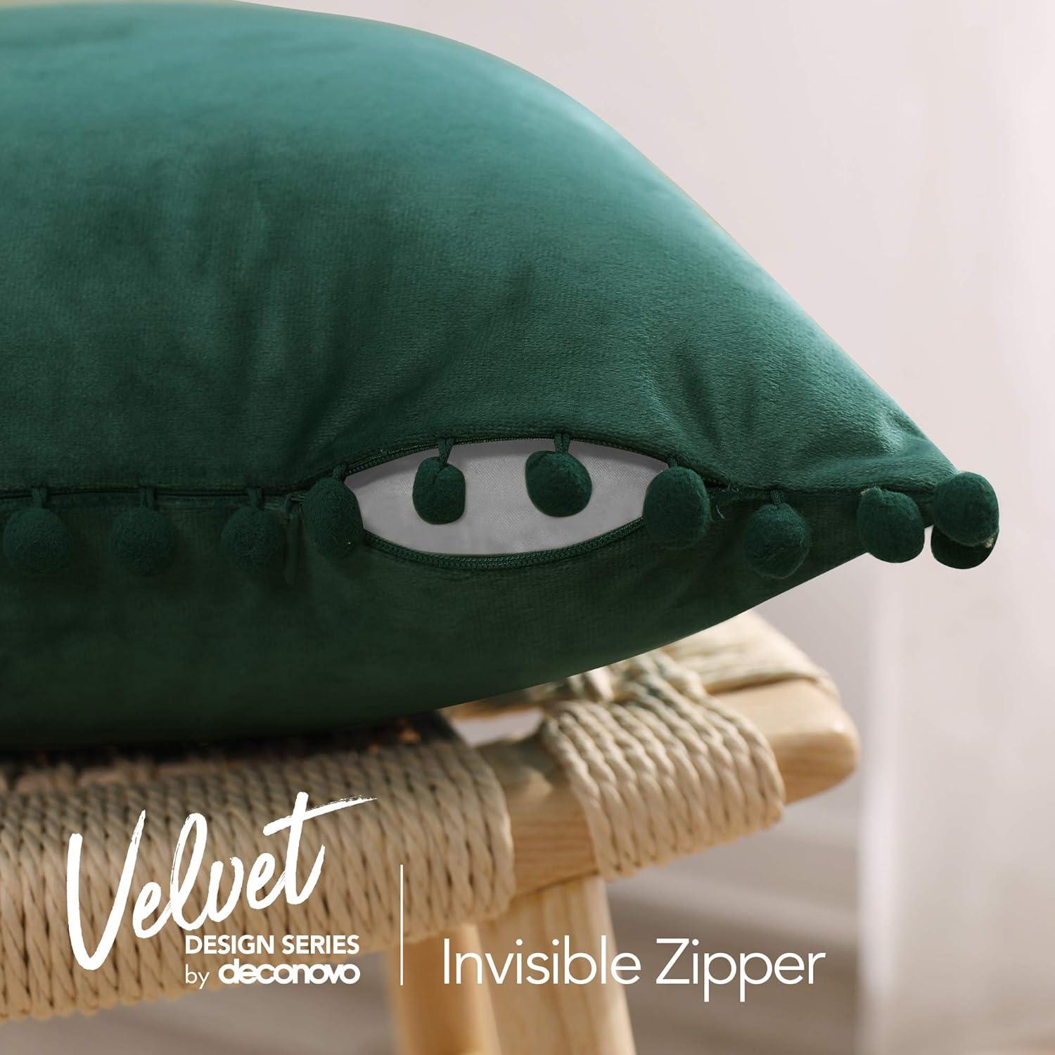 Dekorative Kissenbezüge Weihnachten 45x45cm Dunkelgrün Samt