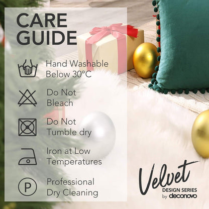 2er Pack Kissenbezüge Weihnachten 45x45cm Tannengrün Samt Velvet