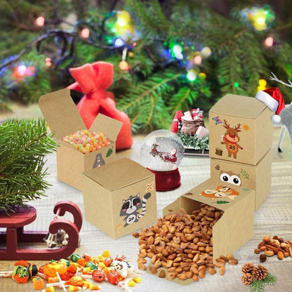 Adventskalender Waldtiere DIY Set 24 Kisten mit Aufklebern