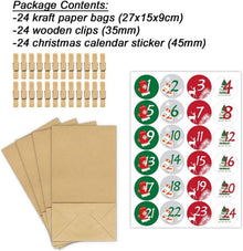 Adventskalender Kraftpapiertüten, 24 DIY Basteln Befüllen