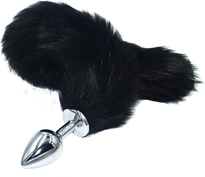 Edelstahl Analplug Fuchsschwanz Fetisch Metall Butt Plug Ø42mm