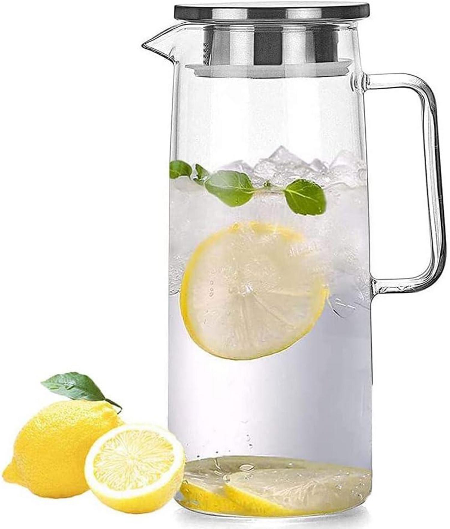 Glaskaraffe mit Deckel für hausgemachte Getränke 1000ml