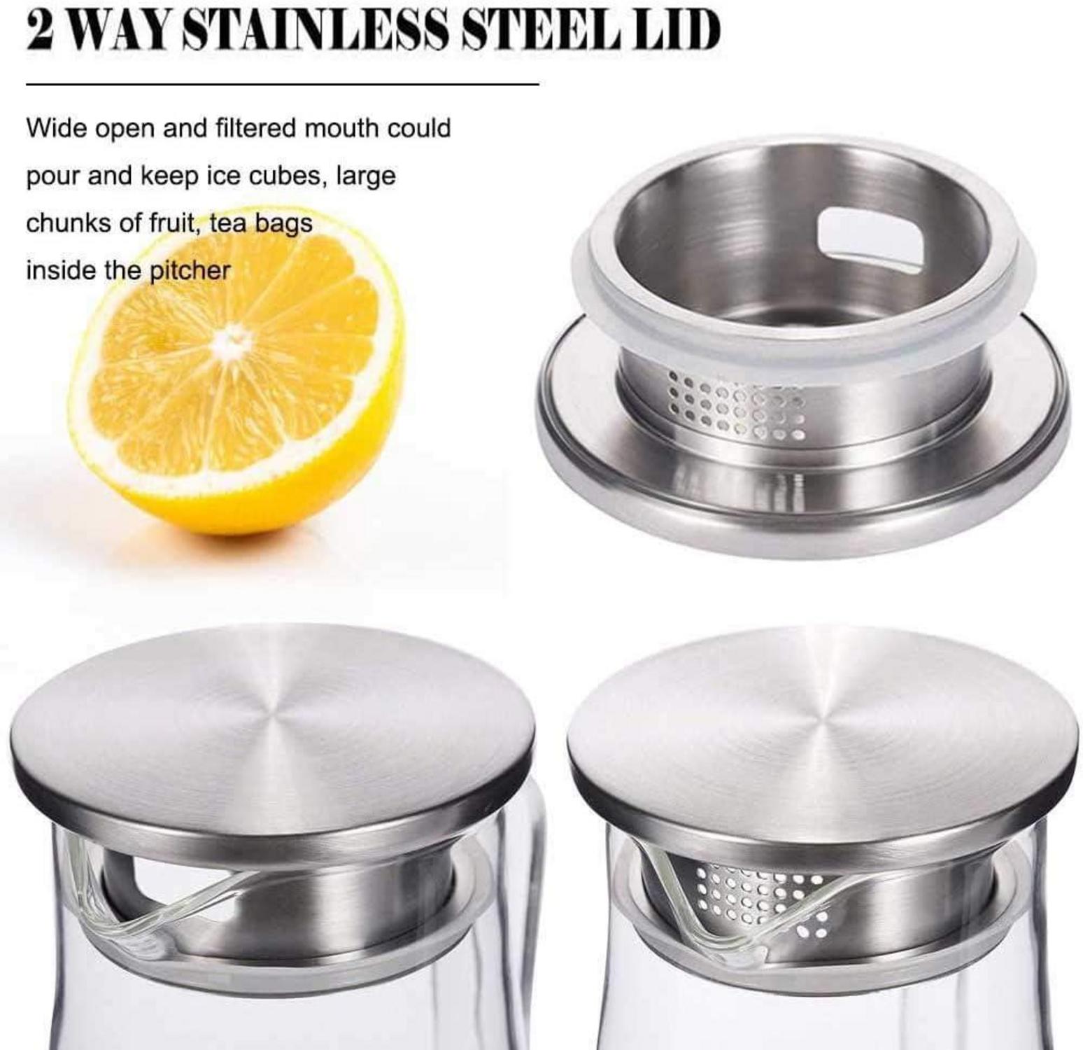 Glaskaraffe mit Deckel für hausgemachte Getränke 1000ml