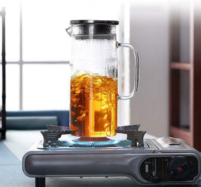 Glaskaraffe mit Deckel 1000ml Wasserkrug Eistee Karaffe Milch Wein