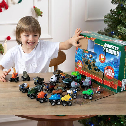 2024 Adventskalender Kinder Weihnachten 24 Tage Monster Truck Spielzeug