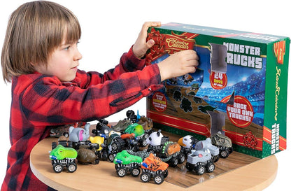 JOYIN Adventskalender Kinder Weihnachten 24 Tage Countdown mit Monster Truck Set