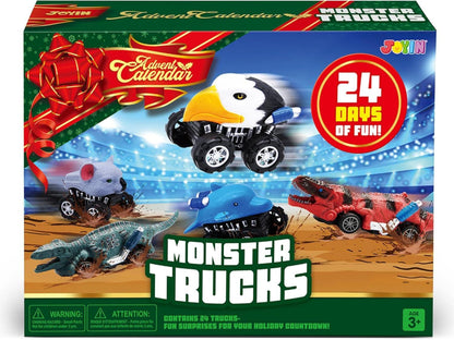 JOYIN Adventskalender Kinder Weihnachten 24 Tage Countdown mit Monster Truck Set