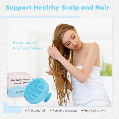 Shampoo Haarbürste für Peeling Kopfmassage Nass Trocken Hellblau