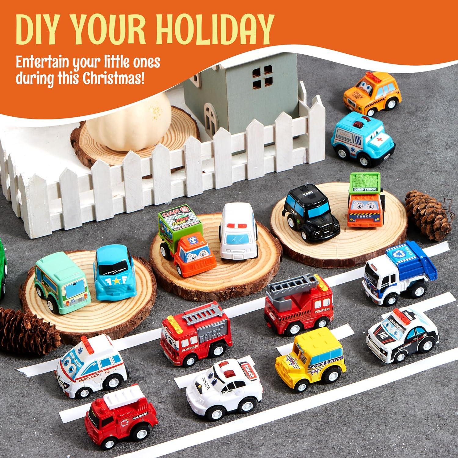 JOYIN Adventskalender Weihnachten 24 Tage Spielzeug Kinder Pull Back