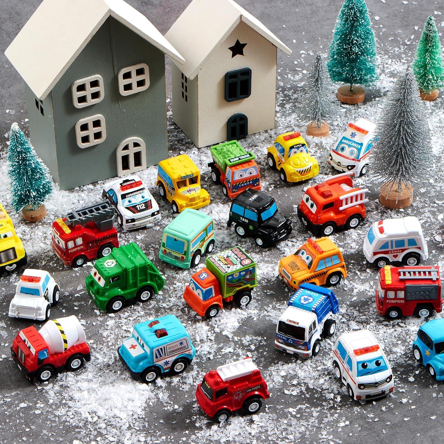 JOYIN Kinder Adventskalender Weihnachten 24 Tage Spielzeug Auto