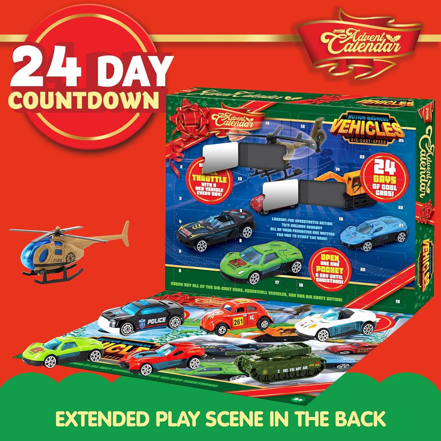 Adventskalender Diecast Autos Spielzeug Legierung 24-Tage Countdown