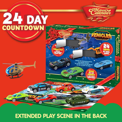 Adventskalender Diecast Autos Spielzeug Legierung 24-Tage Countdown
