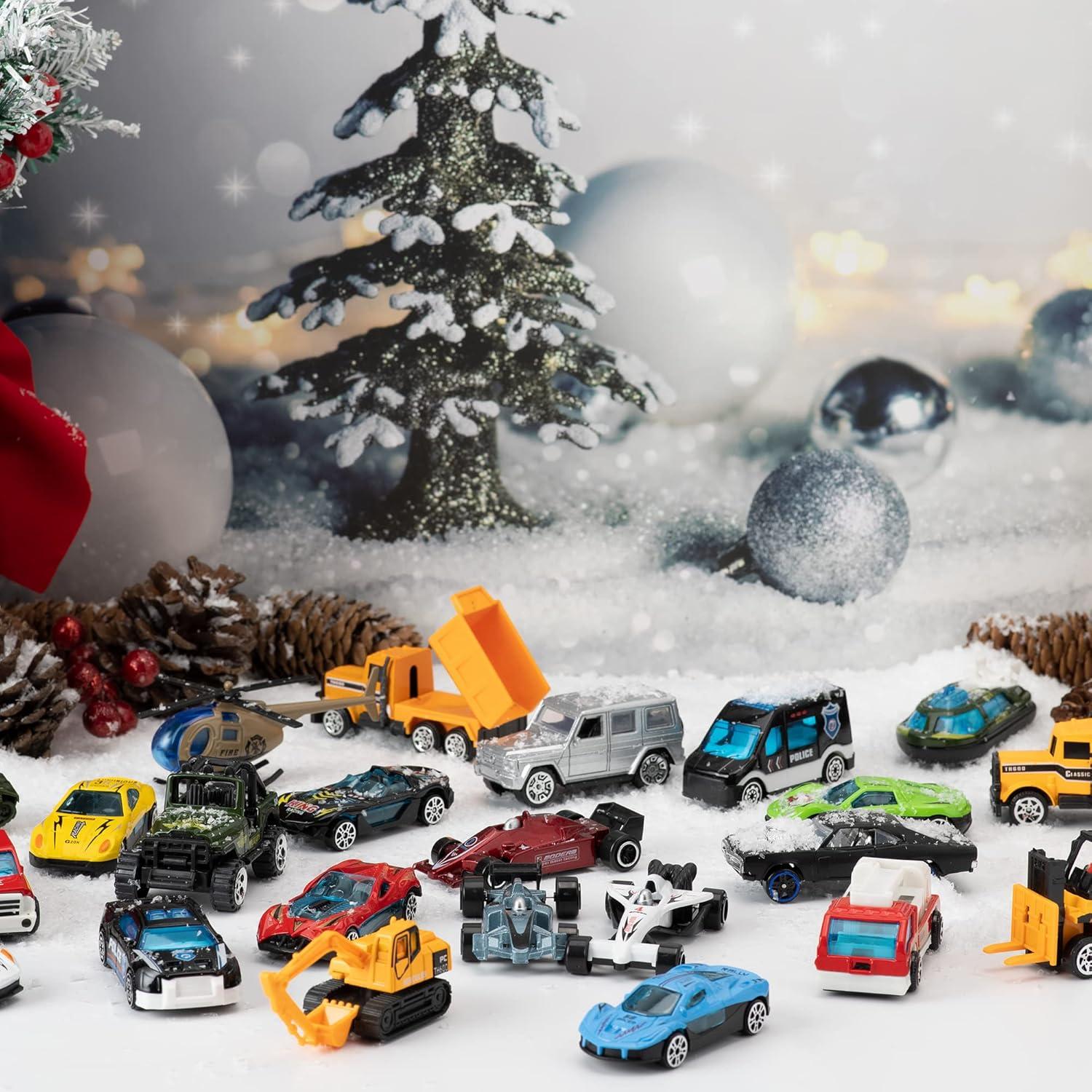 Adventskalender 2024 Kinder Diecast Autos Baustellen Spielzeug